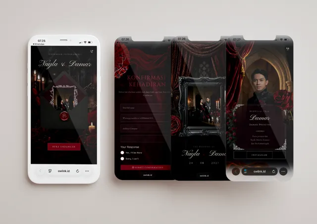 Desain undangan Romantic Gothic